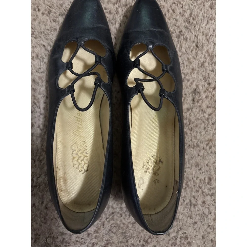 Life Stride Leather Dress Shoes Women's 8N Black‎ Slip On